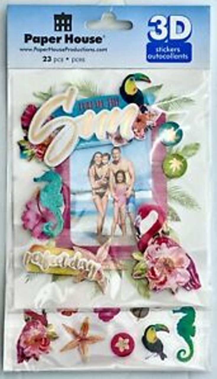 Paper House Beach Dimensional Sticker Frame With Easel